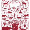 Savannah Woodland Environment Poster Red