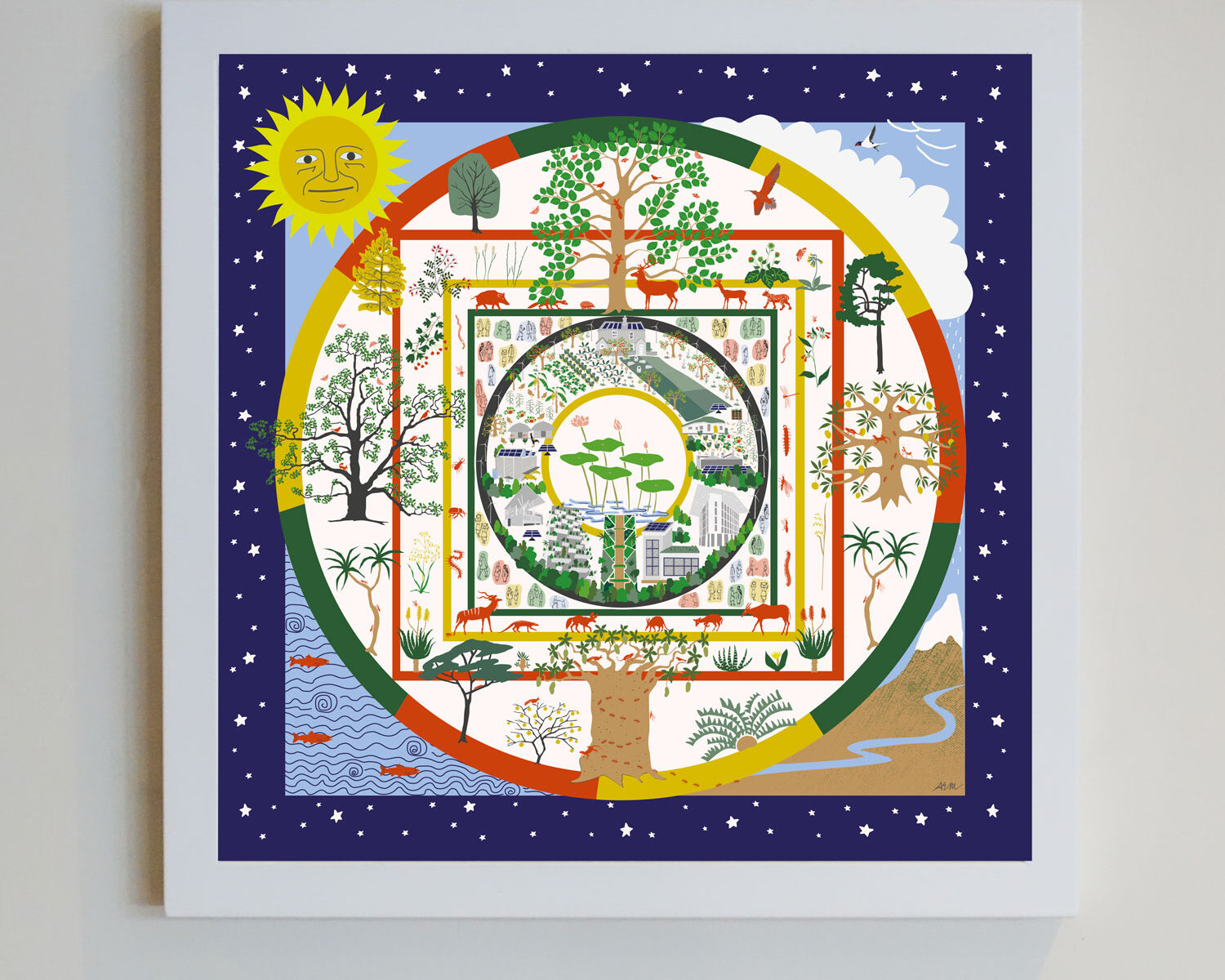 Earth Mindfulness Mandala Print